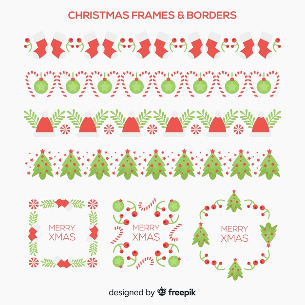 Platte kerstpakketten en borders pack