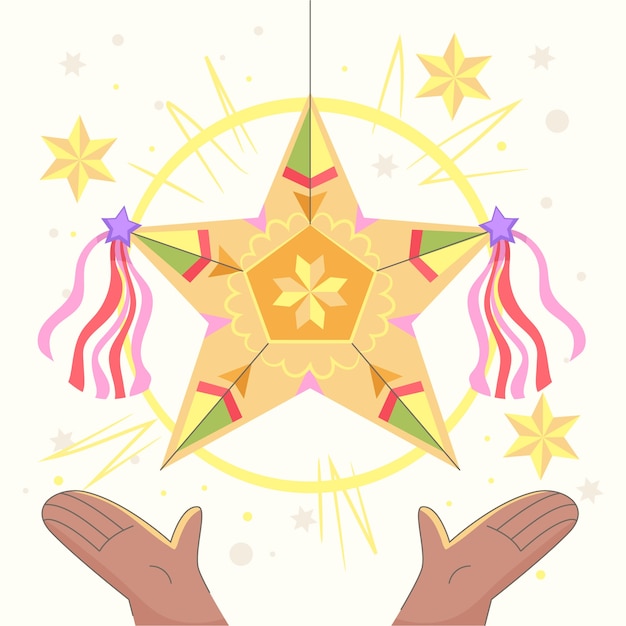 Gratis vector platte kerstparol illustratie