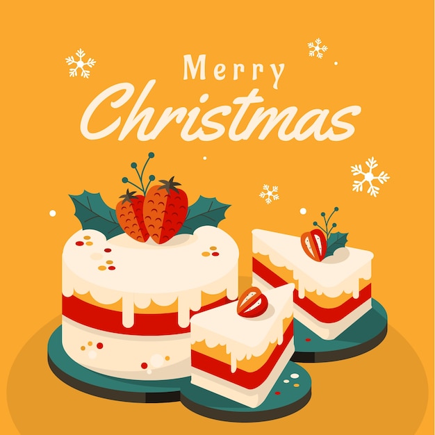 Gratis vector platte kerstpudding illustratie