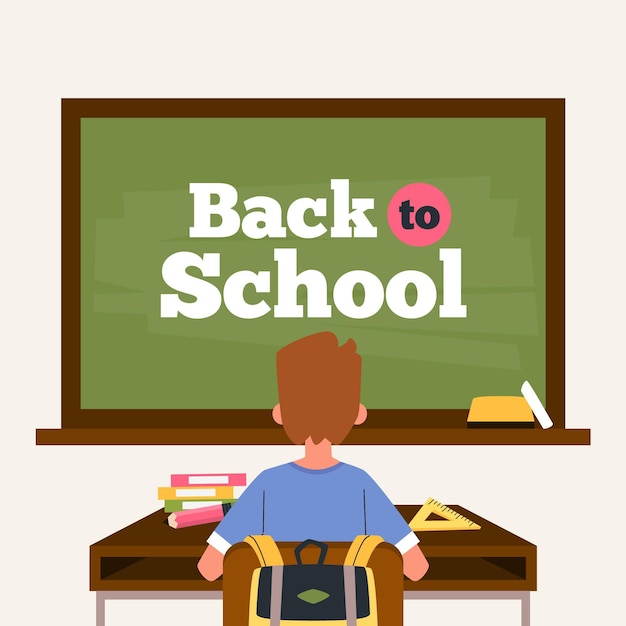 Gratis vector platte kinderen terug naar school concept