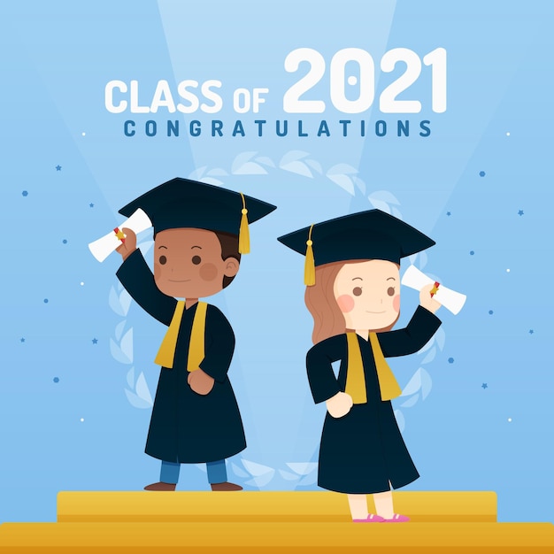 Platte klasse van 2021 illustratie