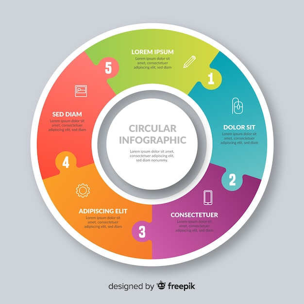 Platte kleurrijke infographic achtergrond