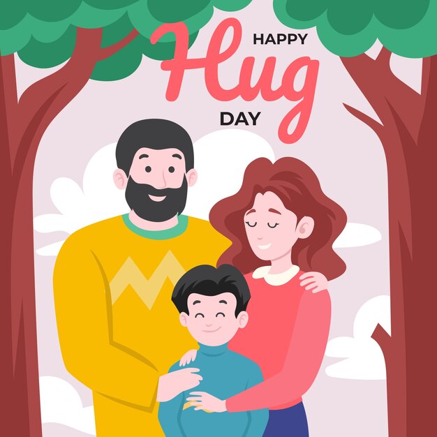 Platte knuffel dag illustratie