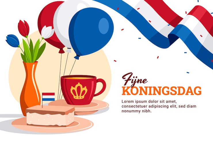 Gratis Vector platte koningsdag achtergrond