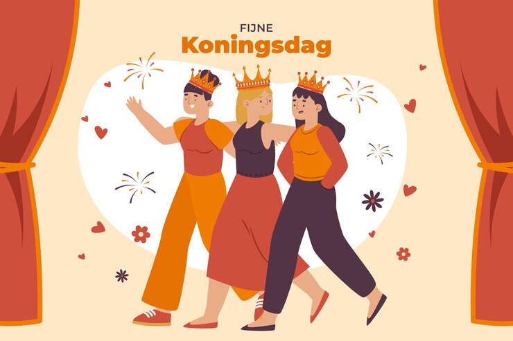 Gratis Vector platte koningsdag achtergrond