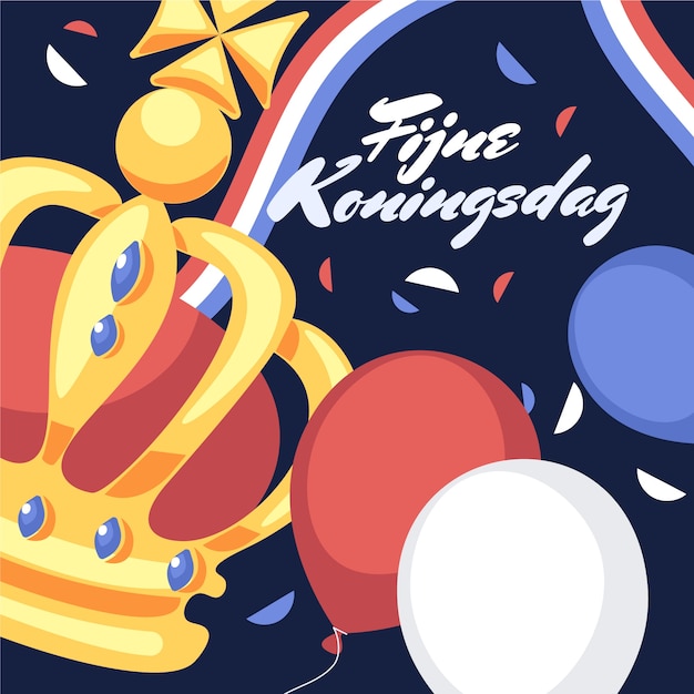 Platte koningsdag illustratie