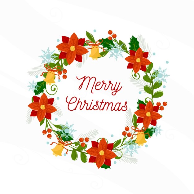 Platte kroon van Kerstmis met groet