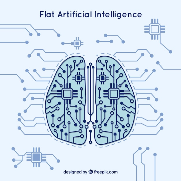 Platte kunstmatige intelligentie achtergrond