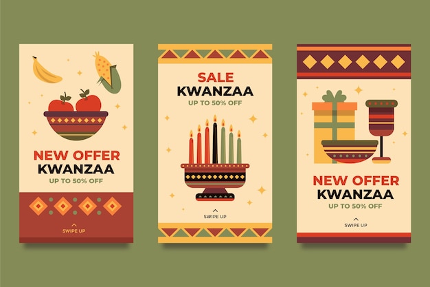 Platte kwanzaa instagram verhalencollectie