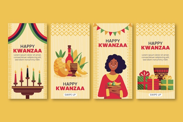 Platte kwanzaa instagram verhalencollectie