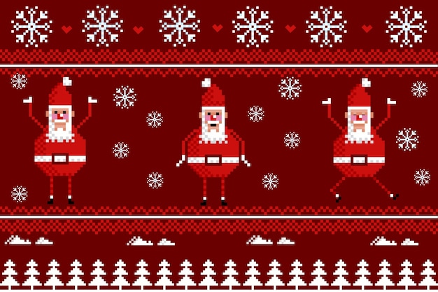 Gratis vector platte lelijke kerst sweater patroon achtergrond