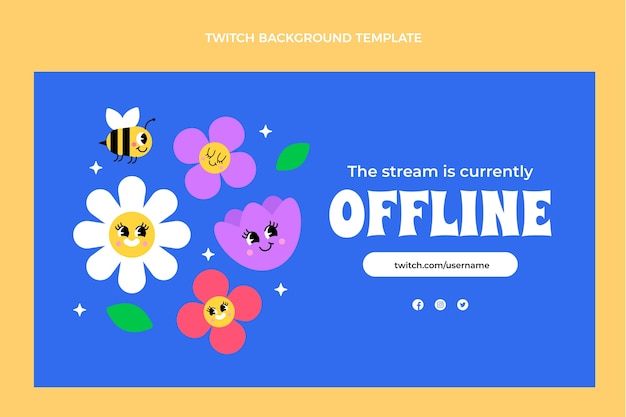 Gratis vector platte lente twitch achtergrond