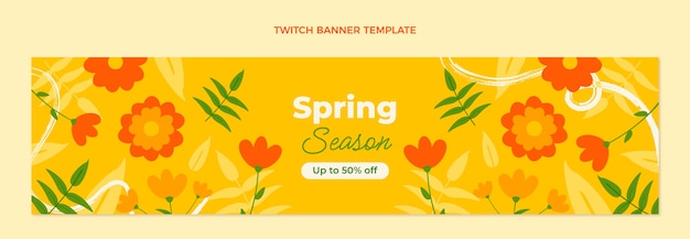 Gratis vector platte lente twitch banner