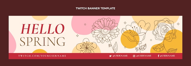 Gratis vector platte lente twitch banner