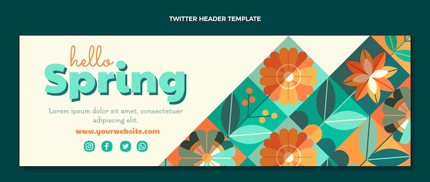 Gratis vector platte lente twitter header