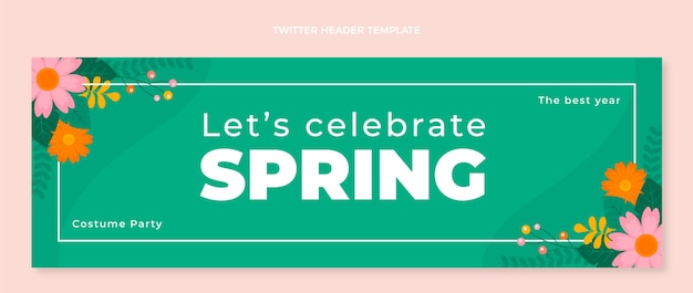 Gratis vector platte lente twitter header