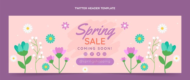 Gratis vector platte lente twitter header