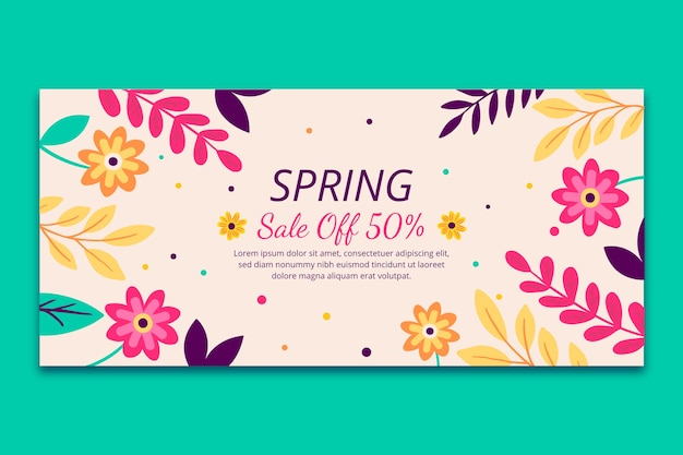 Gratis vector platte lente verkoop horizontale banner