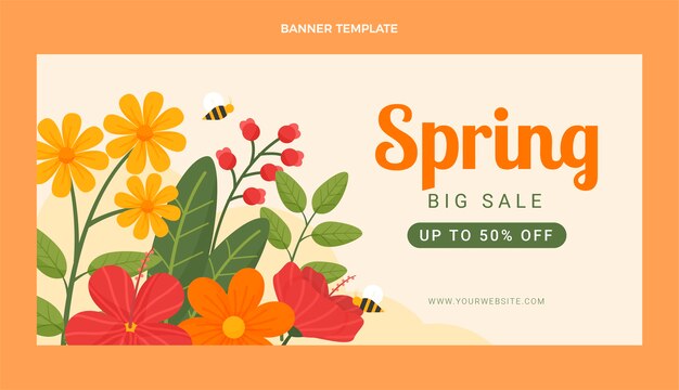 Gratis vector platte lente verkoop horizontale banner