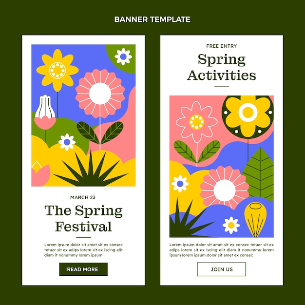 Gratis vector platte lente verticale banners set