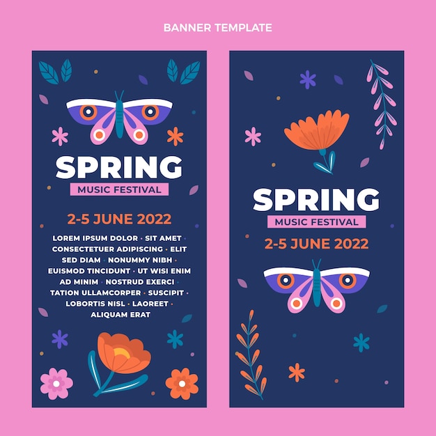 Platte lente verticale banners set