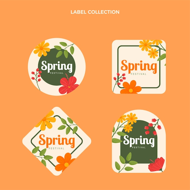 Gratis vector platte lentelabels collectie