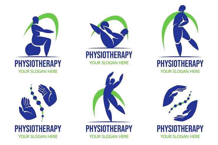 Gratis Vector platte logo-collectie voor fysiotherapie