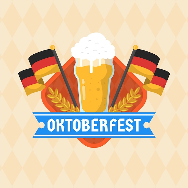 Platte logosjabloon voor oktoberfest-viering