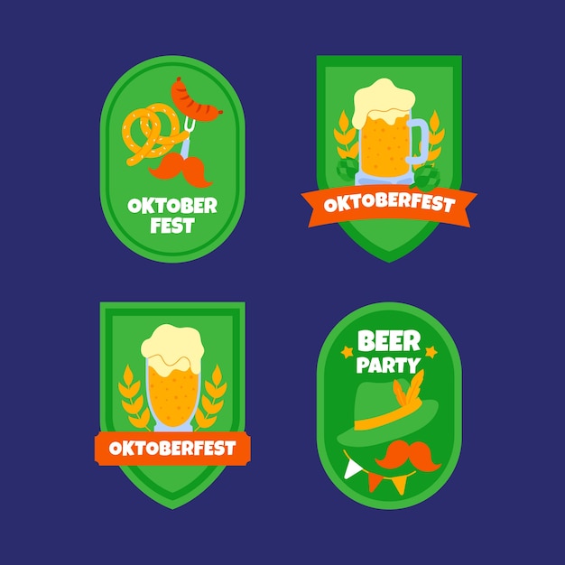 Platte logosjabloon voor oktoberfest-viering