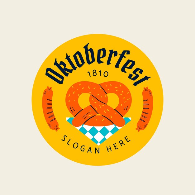 Platte logosjabloon voor oktoberfest-viering