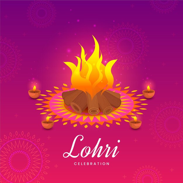 Platte lohri festival illustratie