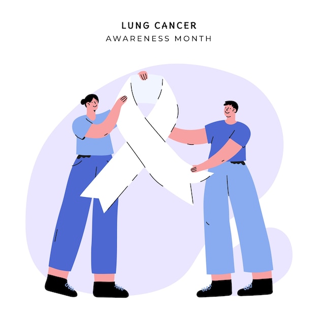 Gratis vector platte longkanker bewustzijn maand illustratie