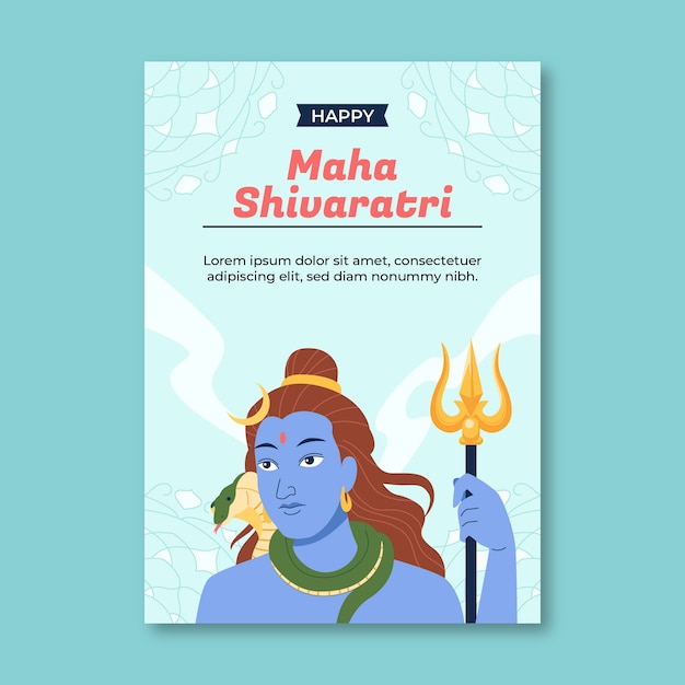 Platte maha shivaratri wenskaartsjabloon