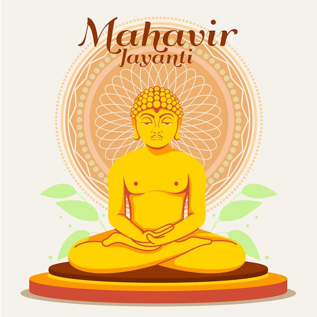 Platte mahavir jayanti illustratie
