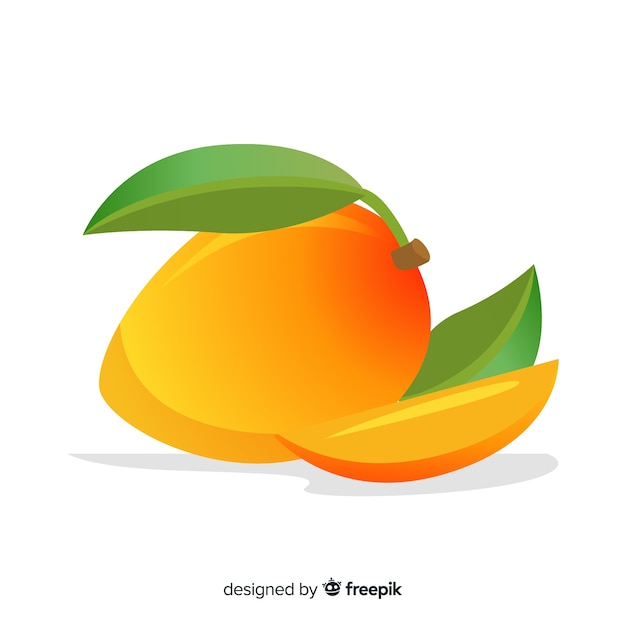 Gratis vector platte mango illustratie