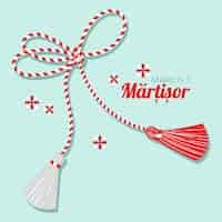 Gratis vector platte martisor illustratie