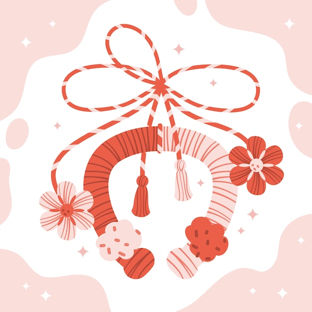 Gratis vector platte martisor illustratie