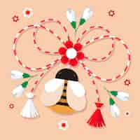 Gratis vector platte martisor illustratie