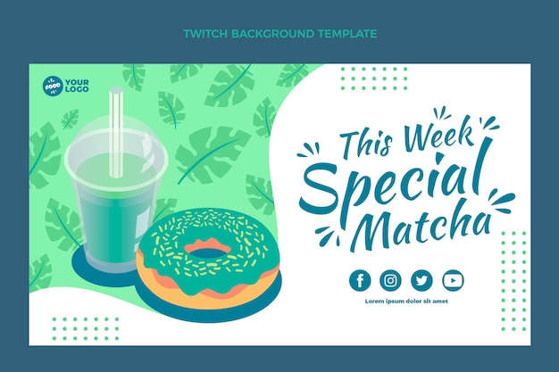 Platte matcha food twitch achtergrond