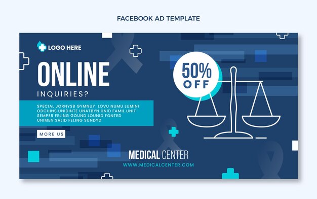 Gratis vector platte medische facebook-advertentie