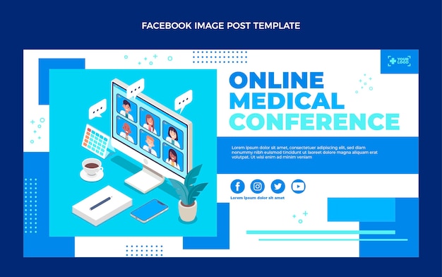 Platte medische facebook-post met ontwerp