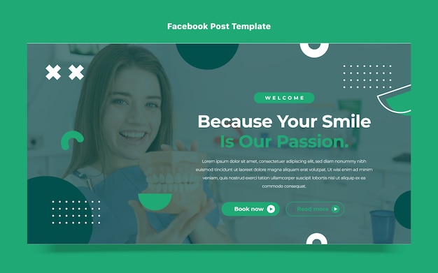 Gratis vector platte medische facebook-post met ontwerp