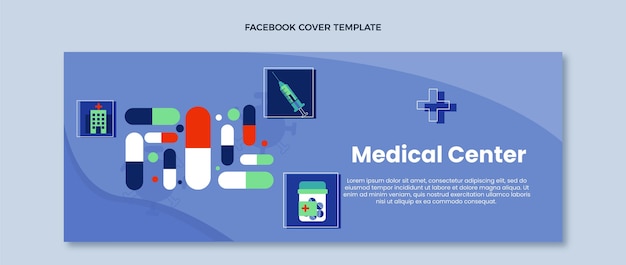 Platte medische ontwerp medische facebook-omslag