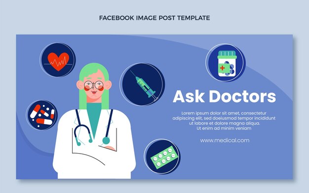 Platte medische ontwerp medische facebook post