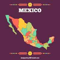 Gratis vector platte mexico kaart achtergrond