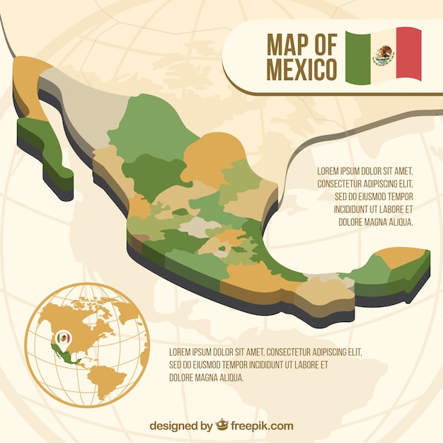Platte mexico kaart achtergrond