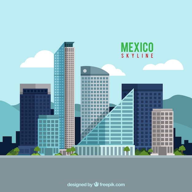 Platte mexico skyline achtergrond