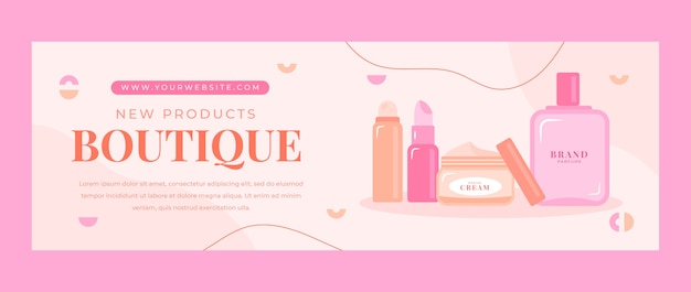 Gratis vector platte minimale boutique twitter header