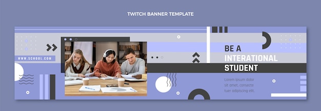 Platte minimale internationale school twitch banner