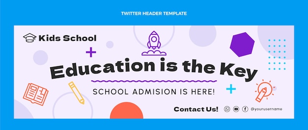 Platte minimale internationale school twitter header